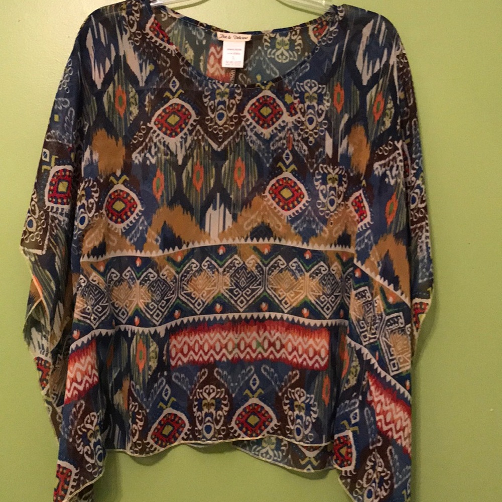 Print flowing poncho